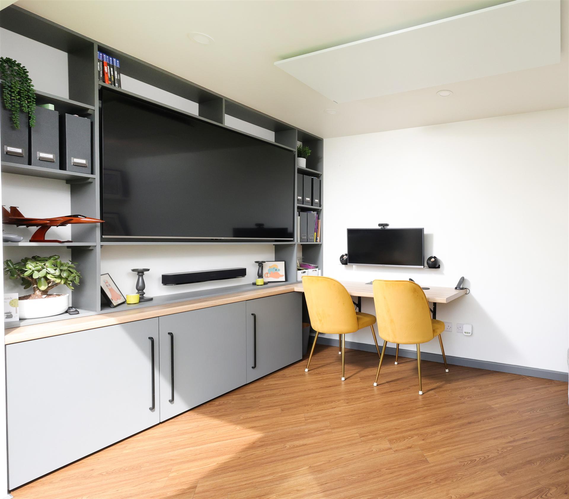 A built-in media wall